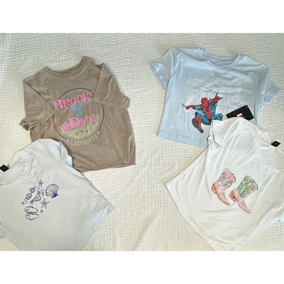 Womens Graphic T Shirts Lot Brooks Dunn Marvel Shein Beach Clothes Bundle - Picture 1 of 9